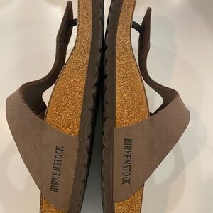 Birkenstock Brown Leather Gizeh Sandals Size 39